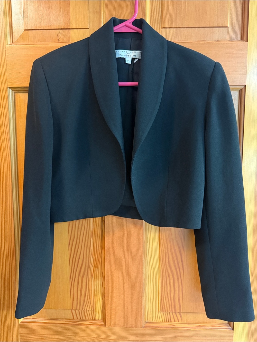 Andrea Polizzi for Rex Lester Vintage Black Cropped Blazer Petite